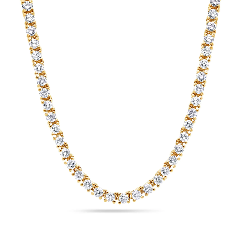 14K Gold 25 Pointer Lab Diamond Tennis Chain1