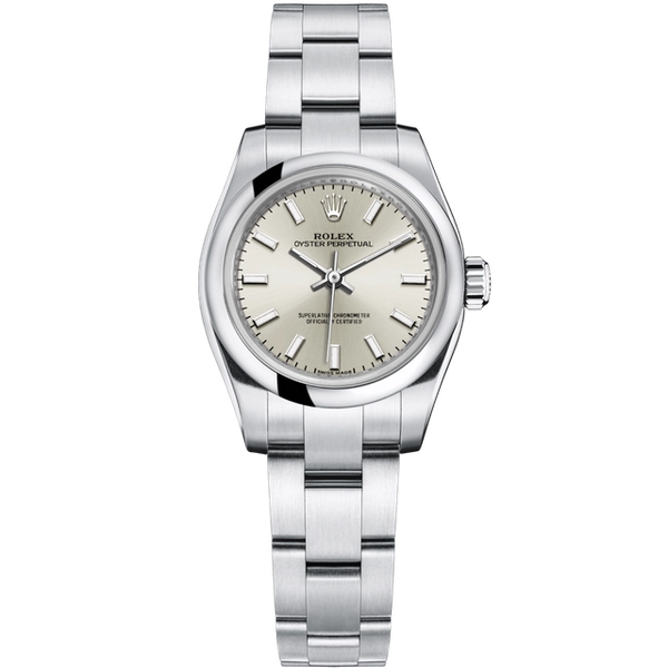 Rolex Oyster Perpetual 26 Silver Dial Stainless Steel Domed Bezel Women's Watch 176200-0015